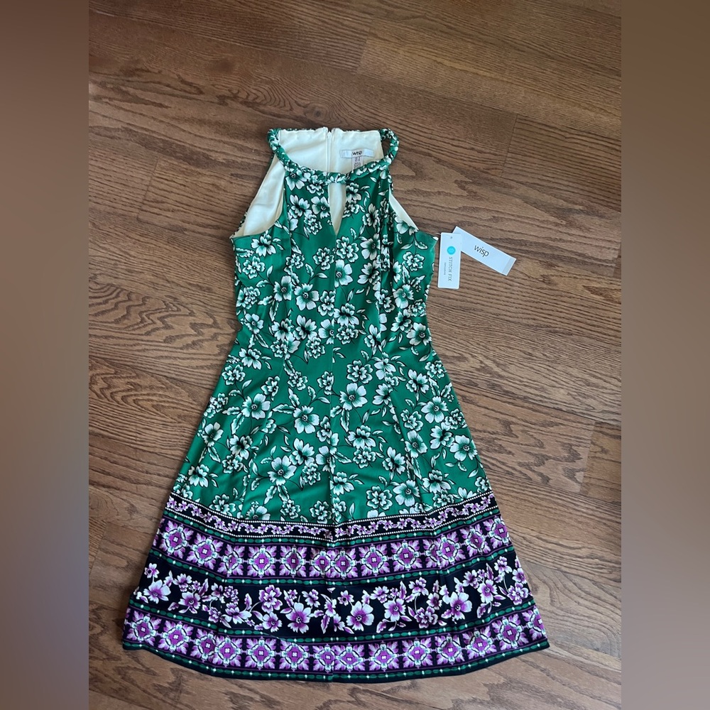 NWT Stitch Fix Wisp Green & purple dress size 6